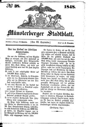 Stadt- und Wochenblatt on Sep 22, 1848