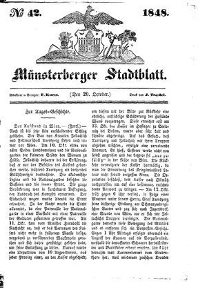 Stadt- und Wochenblatt vom 20.10.1848