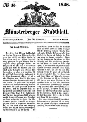 Stadt- und Wochenblatt vom 10.11.1848