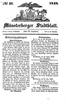 Stadt- und Wochenblatt on Dec 22, 1848