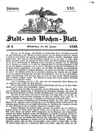 Stadt- und Wochenblatt vom 26.01.1849