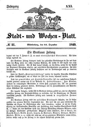 Stadt- und Wochenblatt on Dec 21, 1849