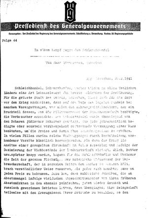 Pressedienst des Generalgouvernements / Pressechef der Regierung des Generalgouvernements vom 21.02.1941