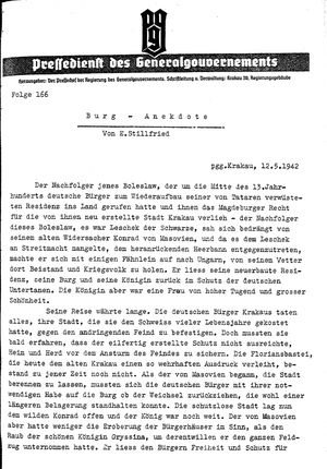 Pressedienst des Generalgouvernements / Pressechef der Regierung des Generalgouvernements on May 12, 1942