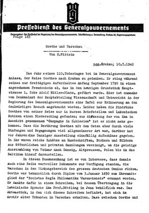 Pressedienst des Generalgouvernements / Pressechef der Regierung des Generalgouvernements on Jul 10, 1942