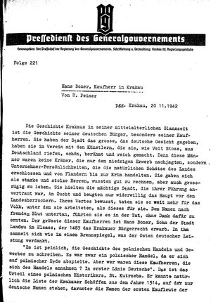 Pressedienst des Generalgouvernements / Pressechef der Regierung des Generalgouvernements on Nov 20, 1942