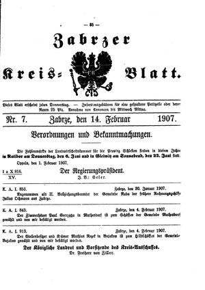 Zabrzer Kreis-Blatt vom 14.02.1907