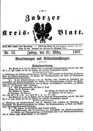 Zabrzer Kreis-Blatt vom 21.03.1907