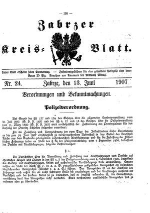 Zabrzer Kreis-Blatt on Jun 13, 1907