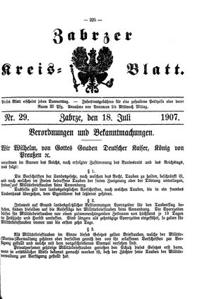 Zabrzer Kreis-Blatt vom 18.07.1907