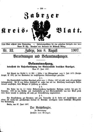 Zabrzer Kreis-Blatt vom 08.08.1907