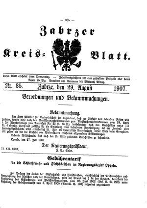 Zabrzer Kreis-Blatt vom 29.08.1907