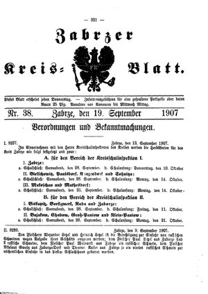 Zabrzer Kreis-Blatt vom 19.09.1907