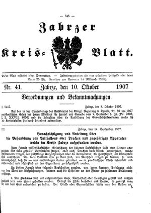 Zabrzer Kreis-Blatt vom 10.10.1907