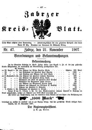 Zabrzer Kreis-Blatt vom 21.11.1907