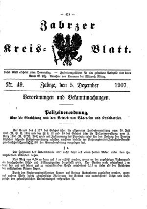 Zabrzer Kreis-Blatt vom 05.12.1907