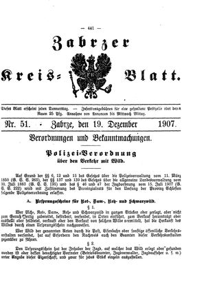Zabrzer Kreis-Blatt vom 19.12.1907