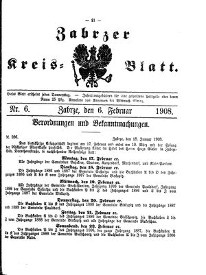 Zabrzer Kreis-Blatt vom 06.02.1908