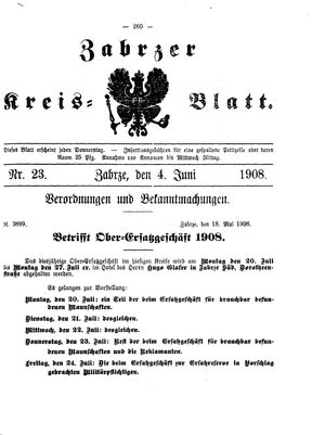 Zabrzer Kreis-Blatt vom 04.06.1908