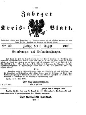 Zabrzer Kreis-Blatt vom 06.08.1908