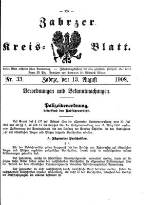 Zabrzer Kreis-Blatt on Aug 13, 1908