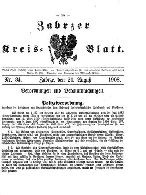 Zabrzer Kreis-Blatt vom 20.08.1908