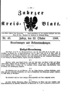 Zabrzer Kreis-Blatt vom 22.10.1908