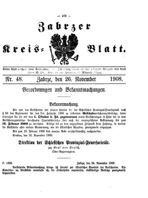 Zabrzer Kreis-Blatt vom 26.11.1908