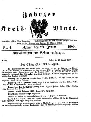 Zabrzer Kreis-Blatt on Jan 28, 1909