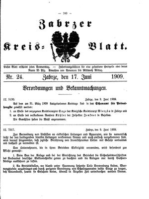 Zabrzer Kreis-Blatt vom 17.06.1909