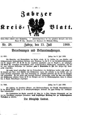 Zabrzer Kreis-Blatt on Jul 15, 1909