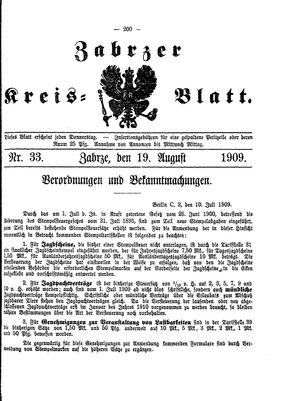 Zabrzer Kreis-Blatt on Aug 19, 1909