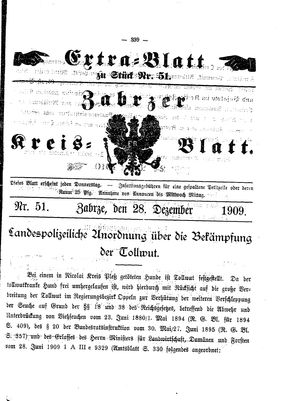 Zabrzer Kreis-Blatt vom 28.12.1909