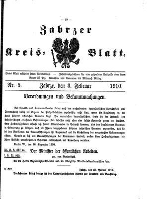 Zabrzer Kreis-Blatt vom 03.02.1910