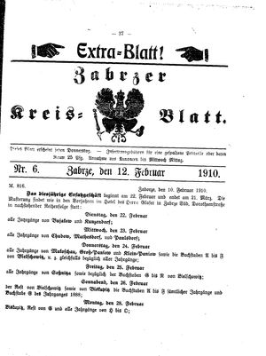 Zabrzer Kreis-Blatt vom 12.02.1910