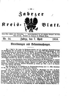 Zabrzer Kreis-Blatt vom 07.04.1910