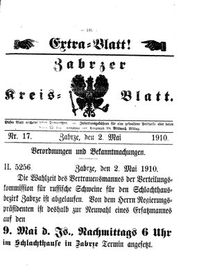Zabrzer Kreis-Blatt on May 2, 1910
