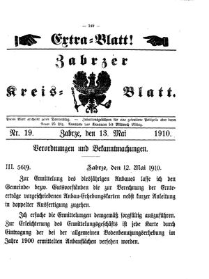 Zabrzer Kreis-Blatt vom 13.05.1910