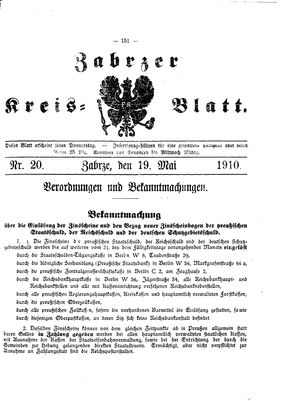 Zabrzer Kreis-Blatt vom 19.05.1910
