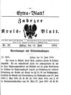 Zabrzer Kreis-Blatt vom 14.06.1910
