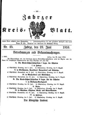 Zabrzer Kreis-Blatt vom 23.06.1910