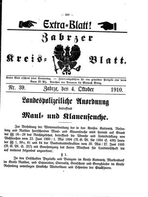 Zabrzer Kreis-Blatt vom 04.10.1910