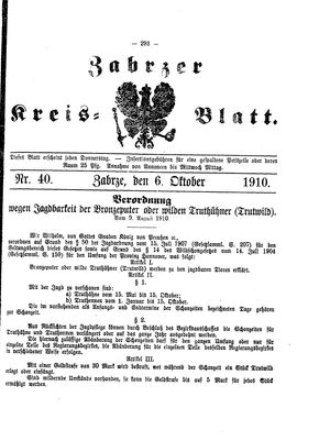 Zabrzer Kreis-Blatt vom 06.10.1910