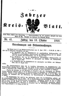 Zabrzer Kreis-Blatt vom 13.10.1910