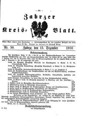 Zabrzer Kreis-Blatt vom 15.12.1910