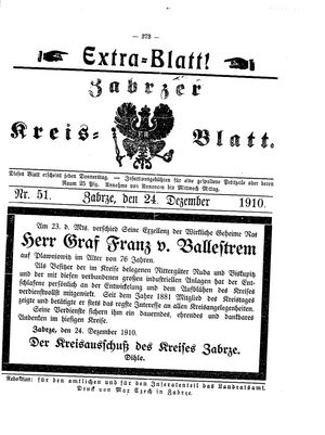 Zabrzer Kreis-Blatt vom 24.12.1910