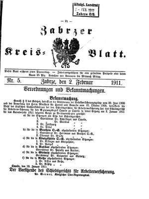 Zabrzer Kreis-Blatt vom 02.02.1911