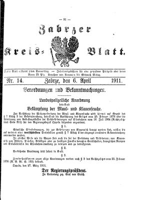 Zabrzer Kreis-Blatt vom 06.04.1911