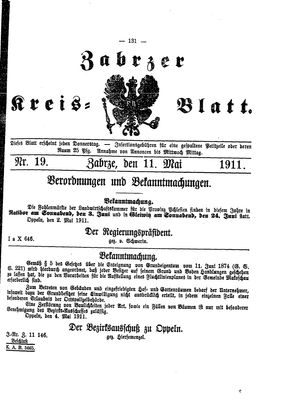 Zabrzer Kreis-Blatt vom 11.05.1911