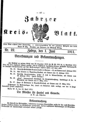 Zabrzer Kreis-Blatt vom 01.06.1911